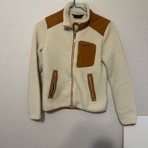 Marmot Polartec Fleece Jacket in Cream and Brown